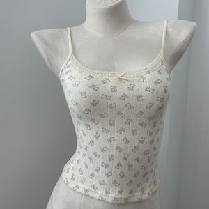 Canotta da <span class=keywords><strong>donna</strong></span> sexy e slim in pizzo stile BM 2026 con scollo elasticizzato, senza schienale, corta, 100% cotone - Product Image 2