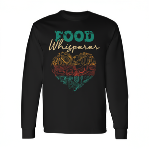 เสื้อยืดแขนยาว Food Whisperer คอกลม สำหรับผู้ใหญ่ ทั้งชายและหญิง เสื้อผ้าส่งเสริมการขาย พิมพ์ลายดิจิทัล - Product Image 2