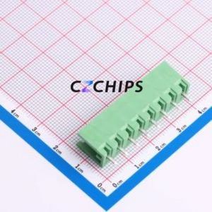 DB2EV-5.0-8P-GN Plug-in Terminal Block Through hole Component THT,P=5mm Connector Board-to-Board / Socket - Open 1x8P 5mm Green - Product Image 2