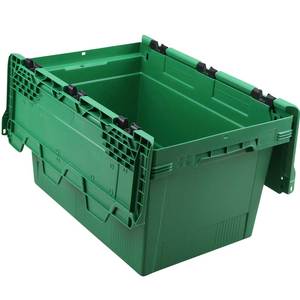 Contenedor reutilizable sellable universal LxAxA 600x400x350mm 58 litros de capacidad contenedores de transporte de plástico verde - Product Image 2