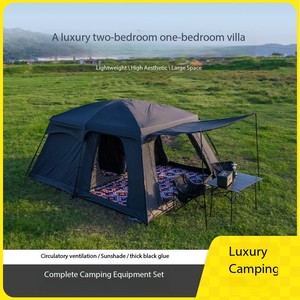 Tente de <span class=keywords><strong>camping</strong></span> portable épaissie et imperméable pour 4, 8 ou <span class=keywords><strong>10</strong></span> <span class=keywords><strong>personnes</strong></span>, avec deux chambres et un salon pour l'extérieur - Product Image 6