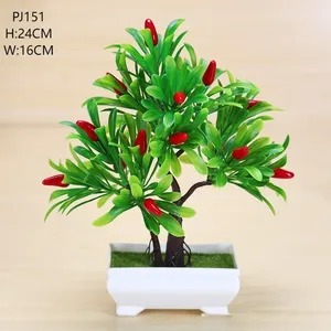 QIDA - Árbol de Flores de Seda Artificial al por Mayor, Bonsái, Decoración de Lujo para el Hogar, Planta Pequeña en Maceta de Plástico para Bodas - Product Image 3