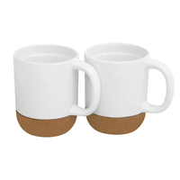 M R.R Sublimation blancs en gros 13oz Sublimation tasse avec base en bois anti-dérapant tasse à café avec base en liège LOGO personnalisé