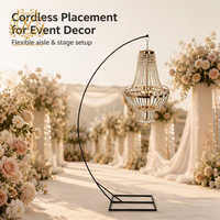 Lustre suspendu sans fil pour extérieur, style européen, avec rideau de perles de cristal, idéal pour les mariages