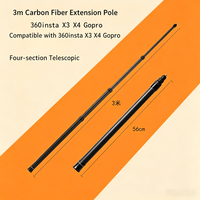 Bâton d'extension léger en fibre de carbone de 10 pieds pour caméras 360 degrés et tournages en haute altitude