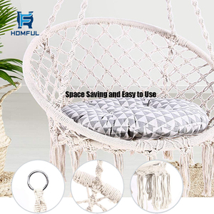HOMFUL-<span class=keywords><strong>silla</strong></span> <span class=keywords><strong>colgante</strong></span> de macramé para adultos, <span class=keywords><strong>hamaca</strong></span> de algodón, columpio - Product Image 1