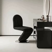 Chaise pivotante ergonomique moderne en acier inoxydable de luxe italien, dossier de forme spéciale, pour la maison, la salle à manger, la chambre