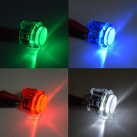 JY Prix Usine Personnalisé Haute Qualité 24/30mm LED 5V/12V Multicolore Transparent pour Bouton Poussoir de Jeu d'Arcade en Plastique Anglais