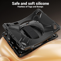 Étui antichoc en silicone pour tablette Samsung Galaxy Tab S12 Plus 2026 12,4 pouces avec béquille rotative intégrée et sangle d'épaule/main