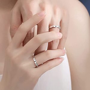 Creative Engagement Matching <strong>Ring</strong> for Couples Personality Couple <strong>Rings</strong> Adjustable Sun Moon <strong>Ring</strong> Set for Friendship <strong>BFF</strong> - Product Image 5