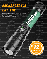 Lampe torche LED, lampe torche à piles, rechargeable par USB, XHM 70.2 LED, lampe torche extrêmement lumineuse