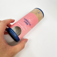 Boîte cylindrique en papier kraft recyclable personnalisée avec fenêtre pour l'emballage artisanal du thé et des grains de café