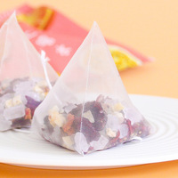 Teh Buah Mekar Terbuat dari Cranberry Organik, Persik, Terong Kering, dan Mawar 100g/kotak Kantong Teh Segitiga Tersedia OEM