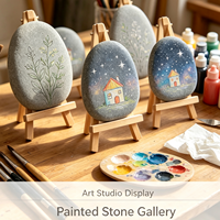 Piedras Naturales Pulimentadas para Pintar, Piedras Planas Lisas Grises de Grado Artesanal para Manualidades Creativas y Decoración