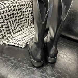 XINZI pioggia stivali occidentali personalizzati da donna con Logo personalizzato a punta quadrata in morbida pelle tacco basso da donna a metà polpaccio - Product Image 5