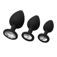 Silikon-Analplug mit Kristallschmuck Glatte Oberfläche Weiblicher Butt Plug Analkugel Anus-Dilatator Analspielzeug für Männer Frauen