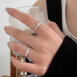 S925 Sterling Silver Iris <b>Open</b> <b>Ring</b> For Women Minimalist Plant Design Everyday Wear Fine Jewelry - Product Image 3