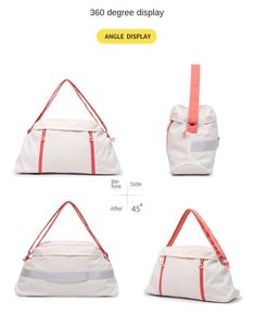 Sac de sport pour femme avec compartiment sec/humide séparé, sac à bandoulière personnalisable pour le yoga et les voyages - Product Image 3