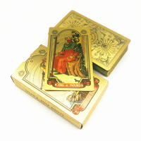 Jeu de cartes de Tarot, en feuille d'or, personnalisée, vente en gros, cartes pâtisserie, avec guide gratuit