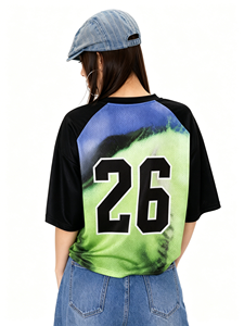 Nouveau T-shirt décontracté pour femme, style rétro américain 2026, maillot de basketball à manches courtes, imprimé numérique, hip-hop, streetwear, sport - Product Image 5