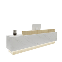 XTQT-075 Bureau d'accueil moderne en bois pour hôtel, école, supermarché et salles à manger, couleurs et dimensions personnalisables, mobilier de bureau