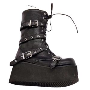 <span class=keywords><strong>Botas</strong></span> con hebilla <span class=keywords><strong>de</strong></span> cinturón Punk para <span class=keywords><strong>mujer</strong></span>, botines Con parte inferior gruesa lateral, Comercio Exterior, talla grande - Product Image 1