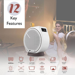 BenQ GV30 GV30 Mini Video <b>Projector</b> Android 10 1080P Resolution 30 ANSI Lumens LED Built-in Speakers Short Throw Portable for Be - Product Image 4