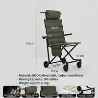 Chaise de camping pliable avec roues pour l'extérieur, fauteuil roulant mobile pour le camping – Offre spéciale