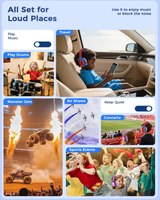 Casque anti-bruit IClever pour enfants avec protection auditive, portable, durable et ergonomique pour les fêtes, les voyages et les avions