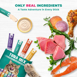 Toptan evcil hayvan yemeği yüksek Protein tavuk orkinos somon Pet kedi şeritler sağlıklı lezzetli kedi köpek ıslak davranır - Product Image 3