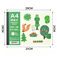 Carnet de dessin horizontal A4 L.10000 avec couverture mignonne de dessin animé, papier épais pour croquis, idéal pour les enfants, la peinture et le gribouillage, pour la création artistique des étudiants