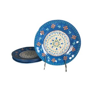 Qualité supérieure couleur <span class=keywords><strong>bleue</strong></span> avec <span class=keywords><strong>fleur</strong></span> pleine impression 100% plaque de mélamine pour le dîner - Product Image 6