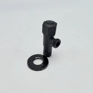 G1/2 Valve triangulaire à filetage noir Valve d'angle épaissie à ouverture rapide Valves de remplissage à grand débit pour eau de lavabo de toilette - Product Image 4