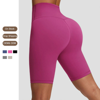 Nouveauté été Short de yoga taille haute effet push-up avec poche discrète, idéal pour la course et le fitness, short cycliste de sport pour femme