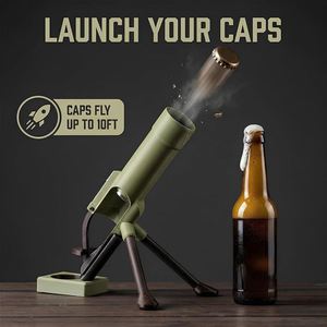 Nouveauté d'usine : Ouvre-bouteille de bière style mortier, lanceur de capsules amusant pour fêtes, barbecues et ouverture de boissons - Product Image 2