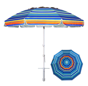 <span class=keywords><strong>Grand</strong></span> <span class=keywords><strong>parasol</strong></span> de plage personnalisé imprimé, ventilé, résistant au vent, avec mât en acier, <span class=keywords><strong>multicolore</strong></span>, pour jardin et extérieur, avec sac de transport - Product Image 1