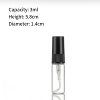 Botol Semprot Mini Kosong Transparan 2ml 3ml 5ml 10ml, Botol Parfum Sampel Kecil, Tabung Kaca, Atomizer Parfum, Kemasan Tester Minyak