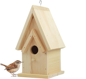 Nichoir en bois fait main à peindre, poulailler Cardinal <span class=keywords><strong>Rennes</strong></span>, nichoir suspendu, décoration de jardin et de cour - Product Image 1