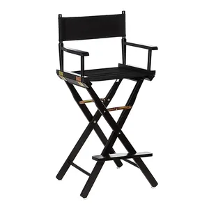廉价标志便携式旅行躺椅高黑色可折叠化妆师导演椅子木折叠专业