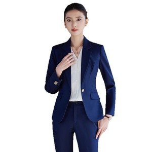 Professional Women's Suit Set Long Sleeve Polyester Anti-Wrinkle Formal Workwear Spring Autumn Office Wear - Product Image 5