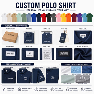 เสื้อโปโลพรีเมียมแบบยูนิเซ็กซ์ สกรีนโลโก้ได้ตามต้องการ รับผลิตเสื้อทีมกอล์ฟ ขายส่ง ไซส์ S-4XL หลายสี กรมท่า แดง - Product Image 5