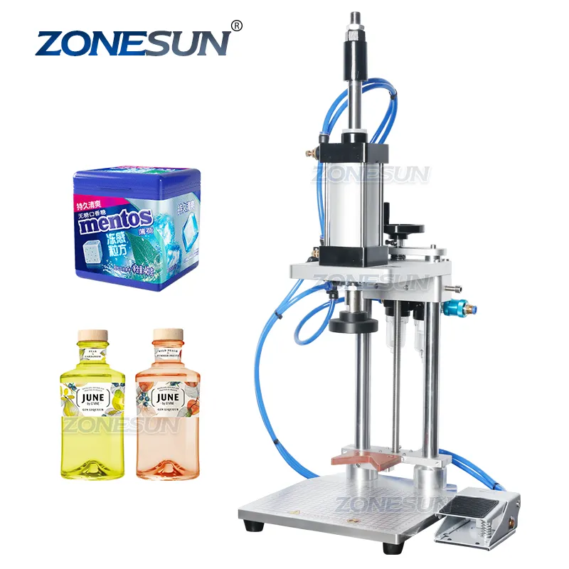 ZONESUN-máquina neumática para tapar botellas de corcho, bote de plástico, Whisky, vino, ZS-XG70ZC