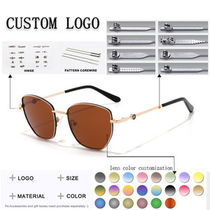 Rectangle Full Rim Sunglasses Unisex Adult UV400 Protection Fashion Style Black Lenses Metal Frame - Product Image 2