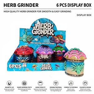 New Hot Sale Colorful 3D Spider Web Metal Zinc Alloy Tobacco <b>Grinder</b> | Halloween Gift 4-Layer 63mm <b>Herb</b> Miller Spice <b>Grinder</b> - Product Image 1