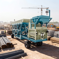 Station de mélange de béton mobile à tension 380V, station de pré-mélange de ciment, adaptée aux projets routiers et de ponts