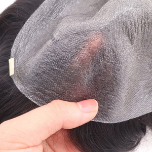 Look réaliste perruque pour hommes à faible densité 0.02mm V boucle délié naturel peau mince toupet prothèse cheveux indiens vierges pour hommes - Product Image 2