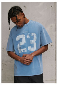 T-shirts unisexes respirants à col rond en coton 100% lourd, tricotés, à impression numérique personnalisée, coupe régulière - Product Image 3