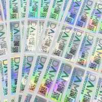 Étiquette holographique en vinyle 3D avec film arc-en-ciel au design unique, code QR, hologramme avec code-barres, étiquette de sécurité découpée au laser