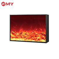 Cheminée électrique moderne à installation intégrée, support TV, flamme LED 2D, cheminée électrique décorative pour usage domestique et hôtelier