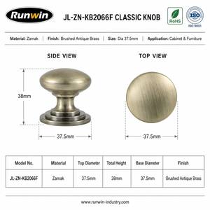 OEM 공장 브러시드 앤틱 황동 아연 합금 모던 내구성 손잡이 간편 설치 캐비닛 가구 옷장 서랍장 - Product Image 4